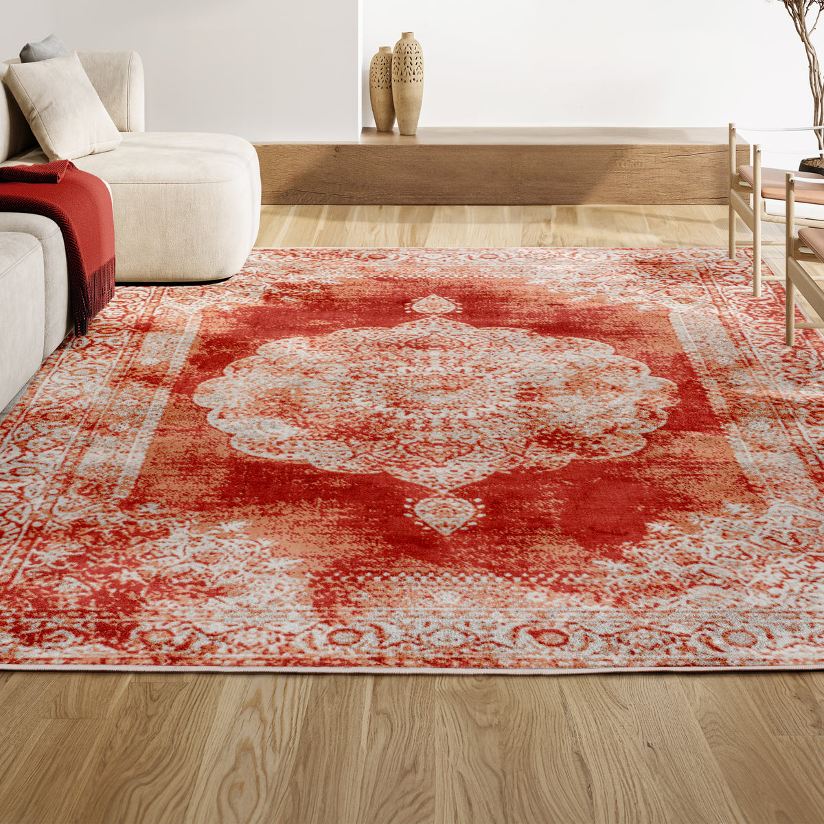 Face Cottage Medallion Area Rug