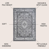 Gastre Palmette Modern Persian Floral Area Rug