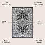 Gastre Palmette Modern Persian Floral Area Rug