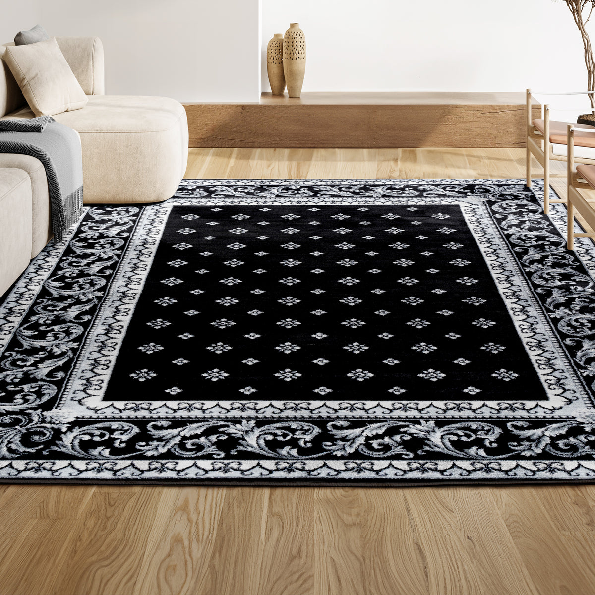 Luanza Acanthus French Border Area Rug