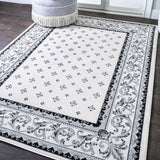 Luanza Acanthus French Border Area Rug