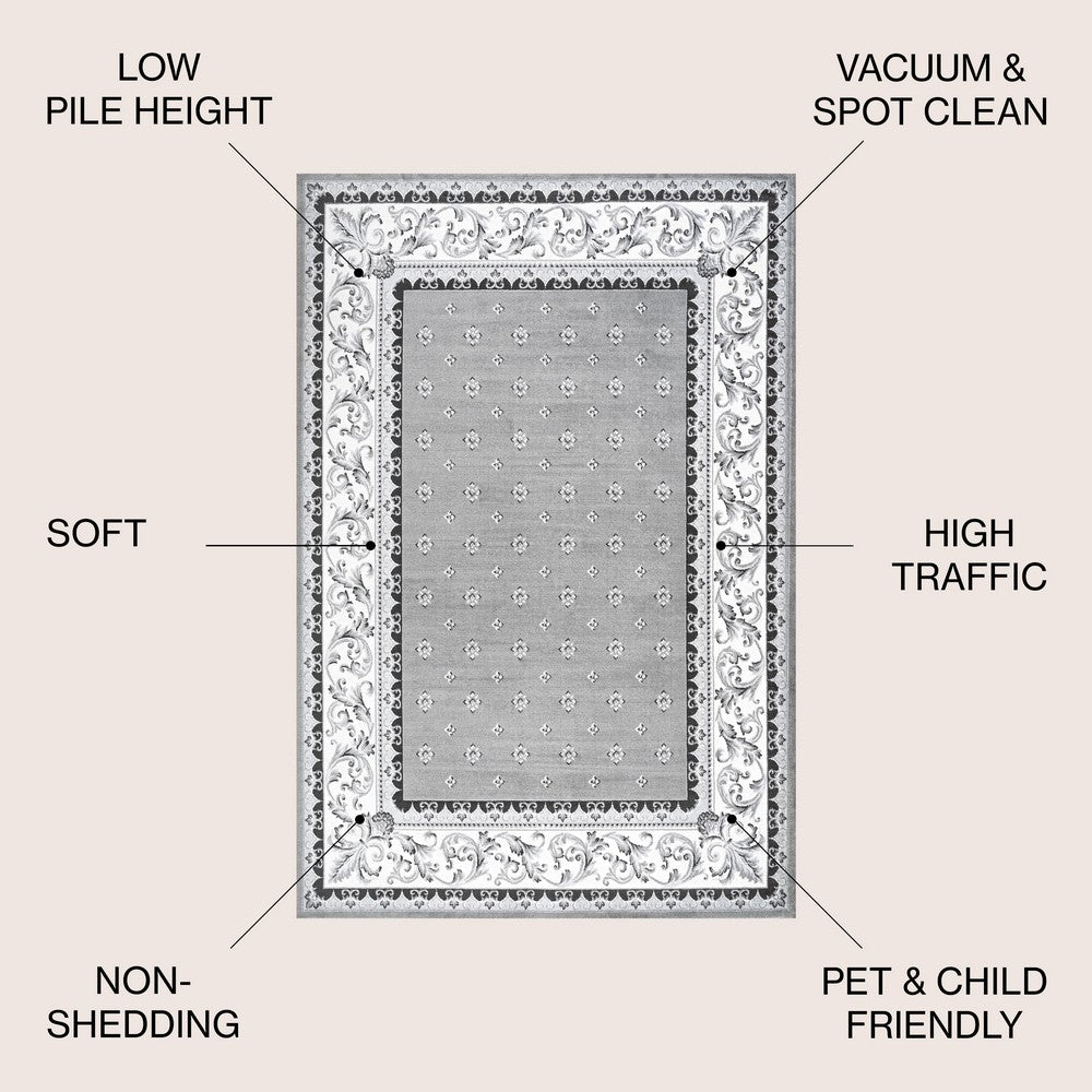 Luanza Acanthus French Border Area Rug