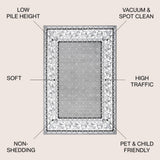 Luanza Acanthus French Border Area Rug