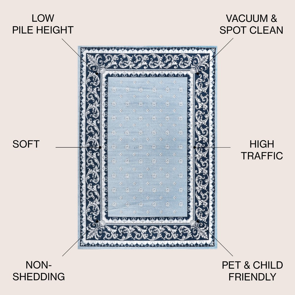Luanza Acanthus French Border Area Rug