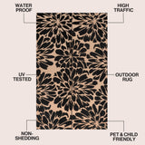 Oakhollow Modern Floral Foldable Waterproof Reversible Plastic Straw Area Rug