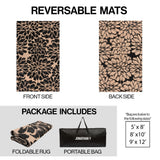Oakhollow Modern Floral Foldable Waterproof Reversible Plastic Straw Area Rug