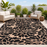 Oakhollow Modern Floral Foldable Waterproof Reversible Plastic Straw Area Rug
