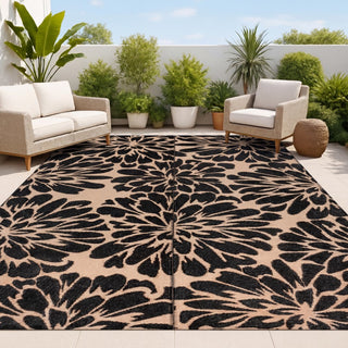 Oakhollow Modern Floral Foldable Waterproof Reversible Plastic Straw Area Rug