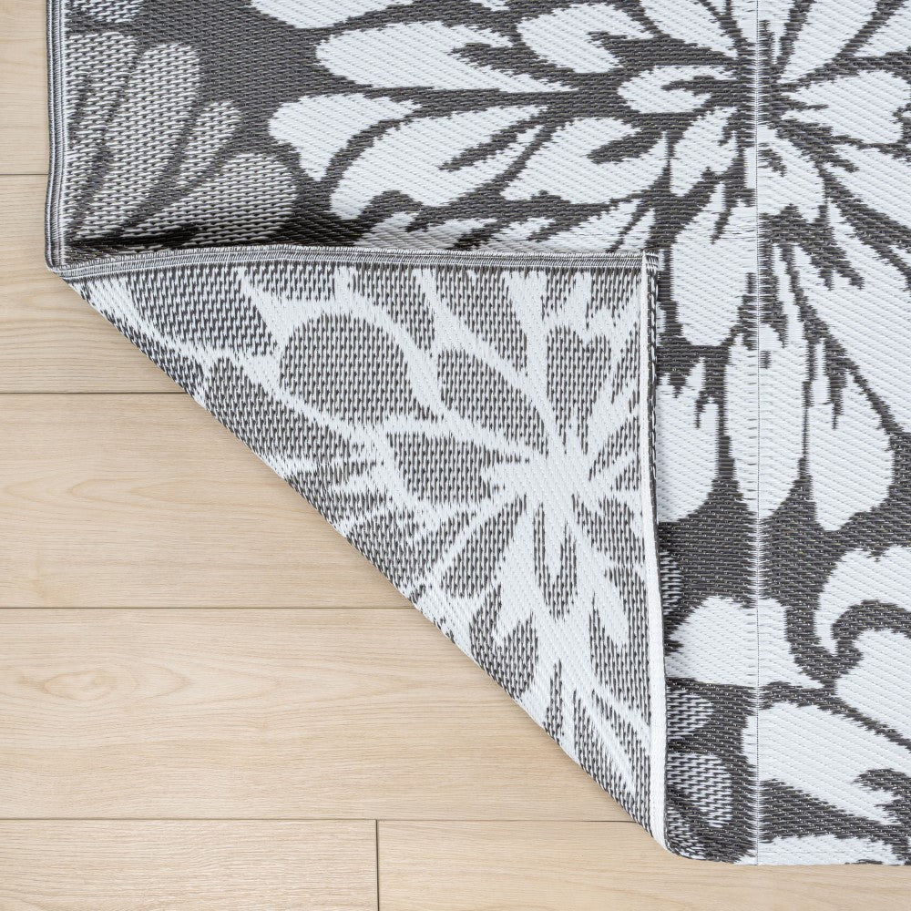 Oakhollow Modern Floral Foldable Waterproof Reversible Plastic Straw Area Rug