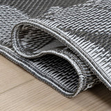 Oakhollow Modern Floral Foldable Waterproof Reversible Plastic Straw Area Rug
