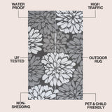 Oakhollow Modern Floral Foldable Waterproof Reversible Plastic Straw Area Rug