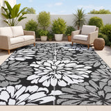 Oakhollow Modern Floral Foldable Waterproof Reversible Plastic Straw Area Rug