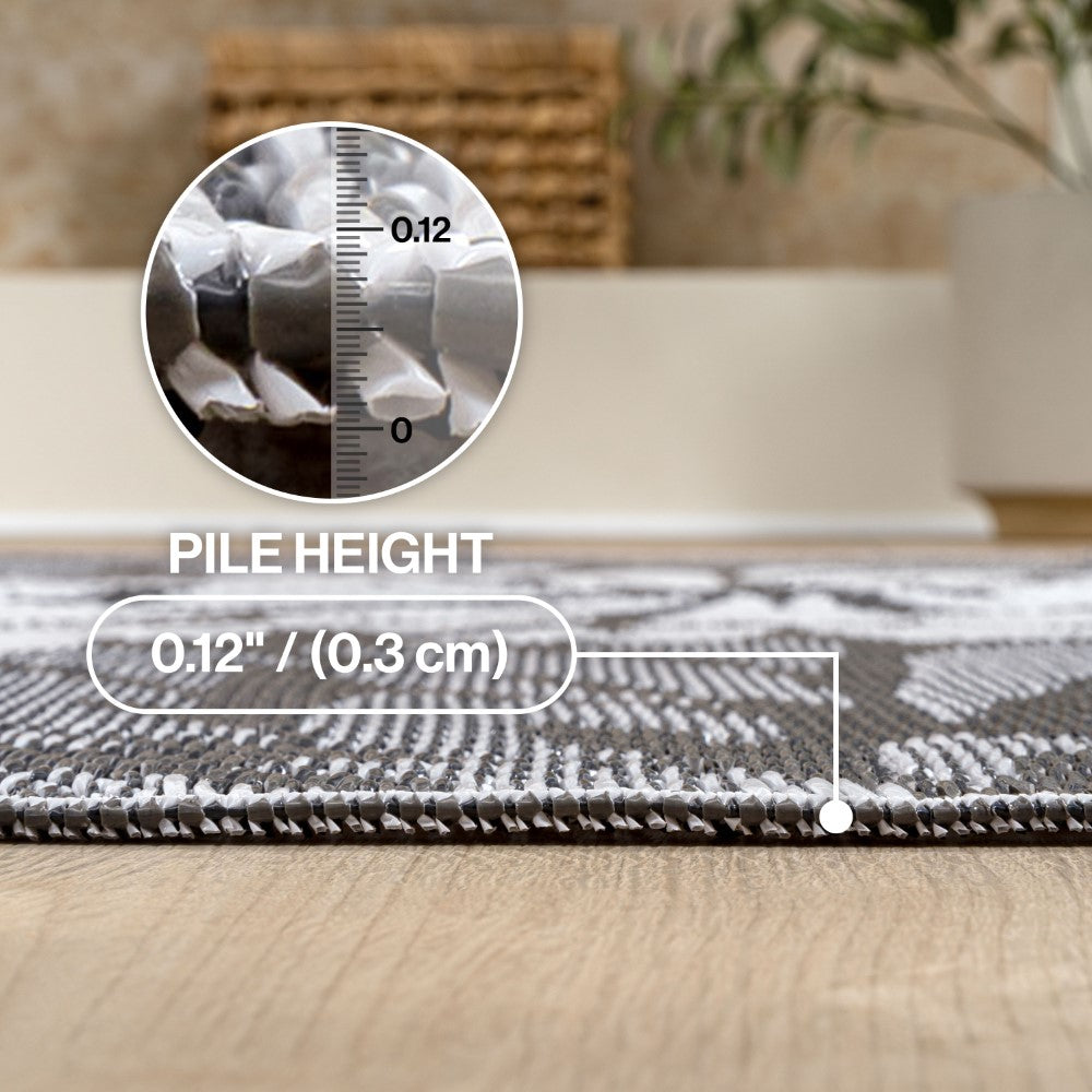 Oakhollow Modern Floral Foldable Waterproof Reversible Plastic Straw Area Rug