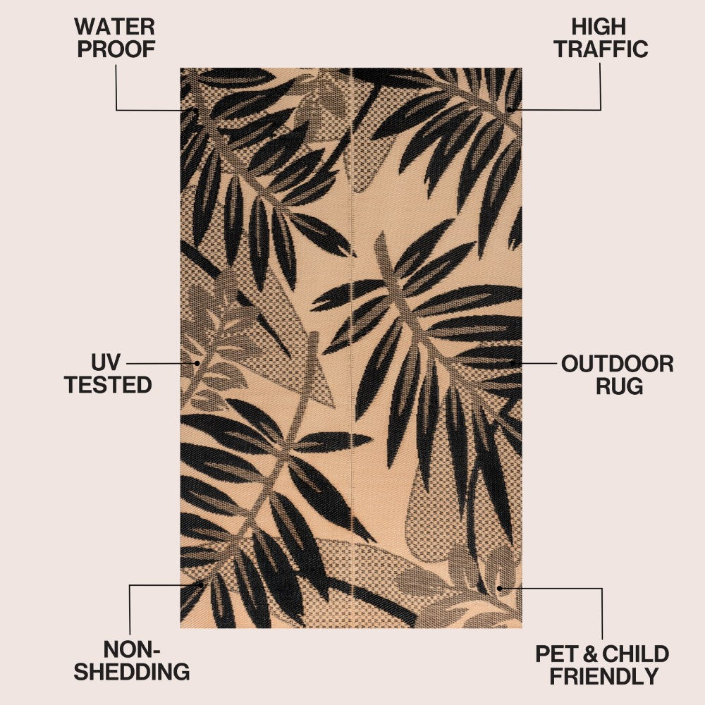 Rivermoss Classic Botanical Foldable Waterproof Reversible Plastic Straw Area Rug