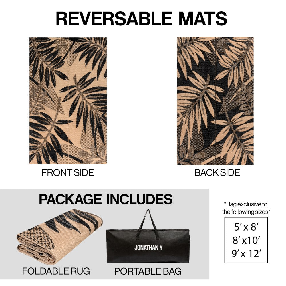 Rivermoss Classic Botanical Foldable Waterproof Reversible Plastic Straw Area Rug