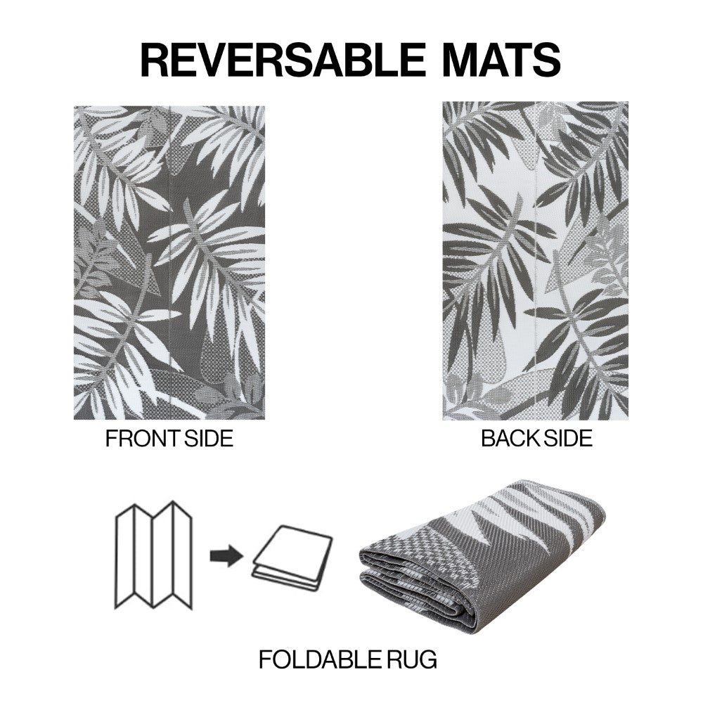 Rivermoss Classic Botanical Foldable Waterproof Reversible Plastic Straw Area Rug