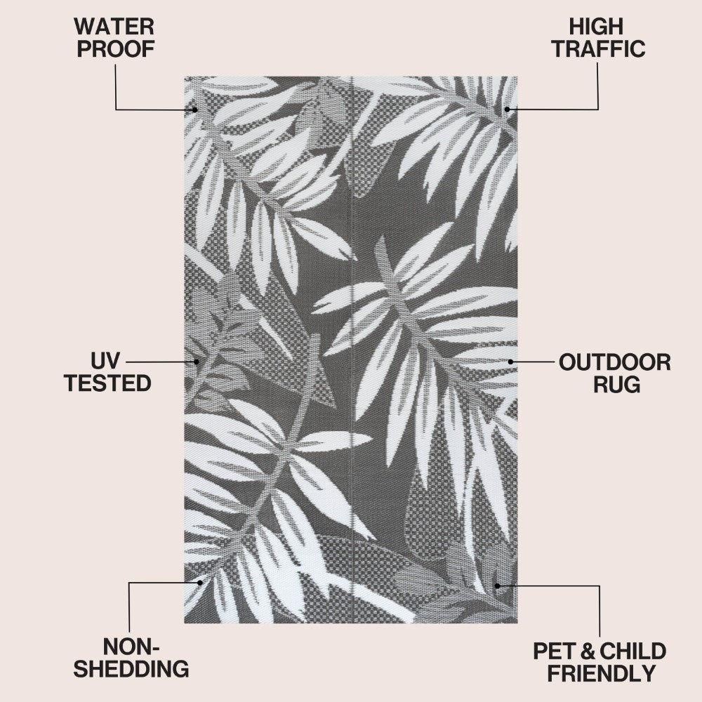 Rivermoss Classic Botanical Foldable Waterproof Reversible Plastic Straw Area Rug