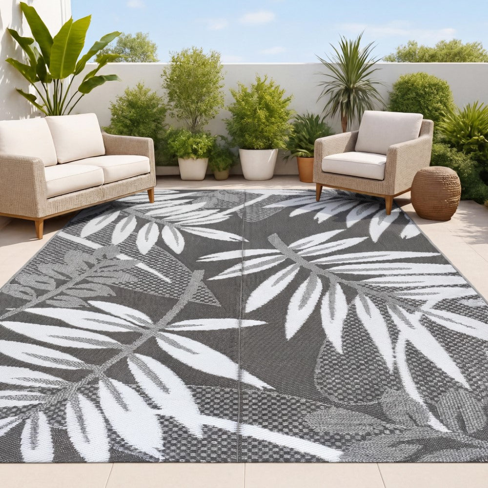 Rivermoss Classic Botanical Foldable Waterproof Reversible Plastic Straw Area Rug
