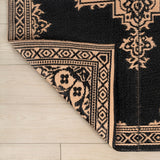 Stonegrove Medallion Border Foldable Waterproof Reversible Plastic Straw Area Rug