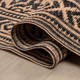 Stonegrove Medallion Border Foldable Waterproof Reversible Plastic Straw Area Rug