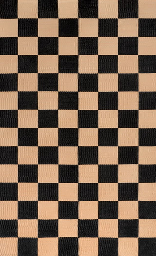 Wildterra Geometric Checker Foldable Waterproof Reversible Plastic Straw Area Rug