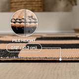 Wildterra Geometric Checker Foldable Waterproof Reversible Plastic Straw Area Rug