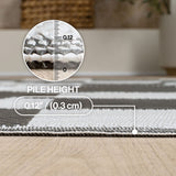 Wildterra Geometric Checker Foldable Waterproof Reversible Plastic Straw Area Rug