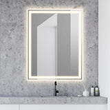 Mike Rectangular Frameless Anti-Fog Aluminum Front/Back-lit Tri-color LED Bathroom Vanity Mirror with Smart Touch Control