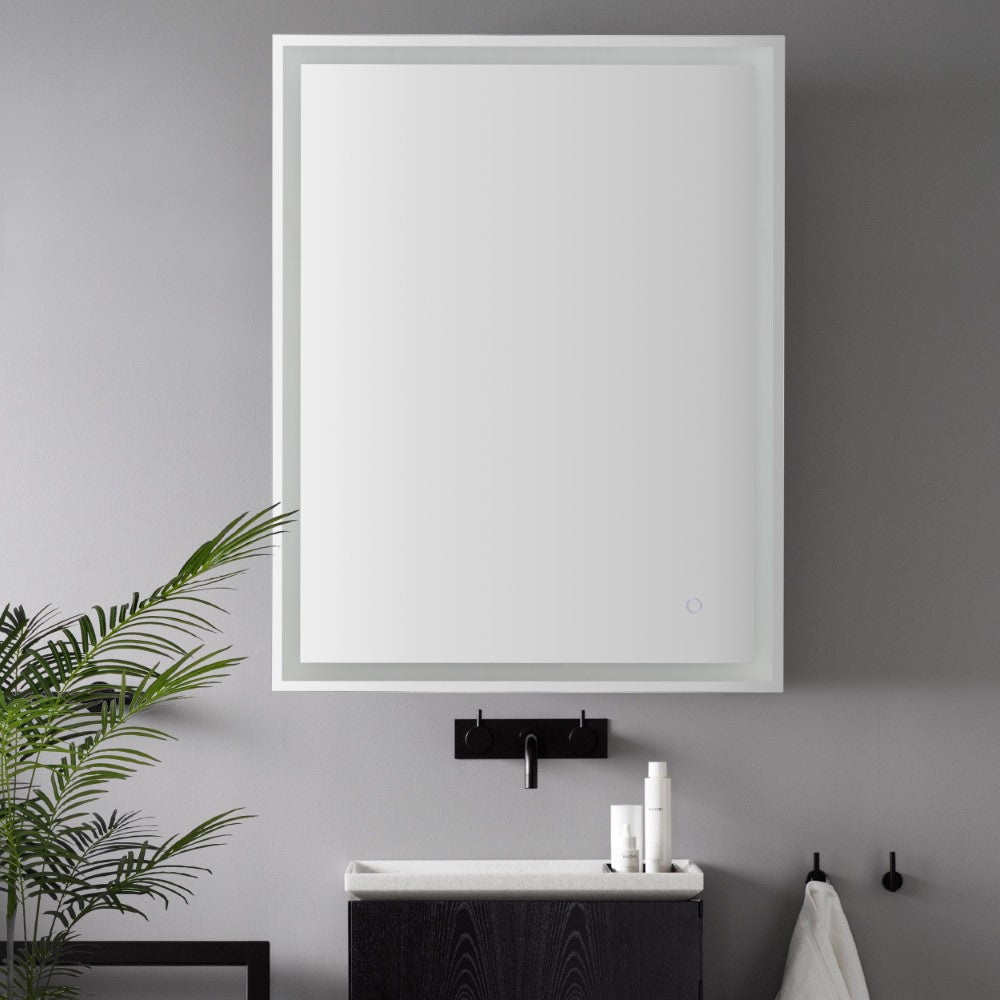 Mike Rectangular Frameless Anti-Fog Aluminum Front/Back-lit Tri-color LED Bathroom Vanity Mirror with Smart Touch Control