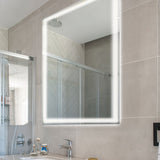 Mike Rectangular Frameless Anti-Fog Aluminum Front/Back-lit Tri-color LED Bathroom Vanity Mirror with Smart Touch Control