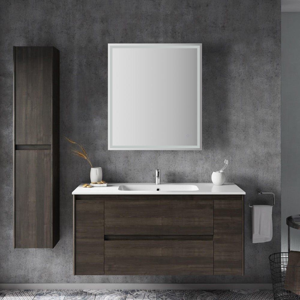 Mike Rectangular Frameless Anti-Fog Aluminum Front/Back-lit Tri-color LED Bathroom Vanity Mirror with Smart Touch Control