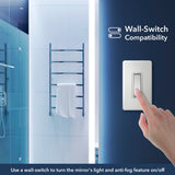 Mike Rectangular Frameless Anti-Fog Aluminum Front/Back-lit Tri-color LED Bathroom Vanity Mirror with Smart Touch Control