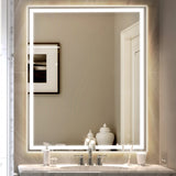 Mike Rectangular Frameless Anti-Fog Aluminum Front/Back-lit Tri-color LED Bathroom Vanity Mirror with Smart Touch Control