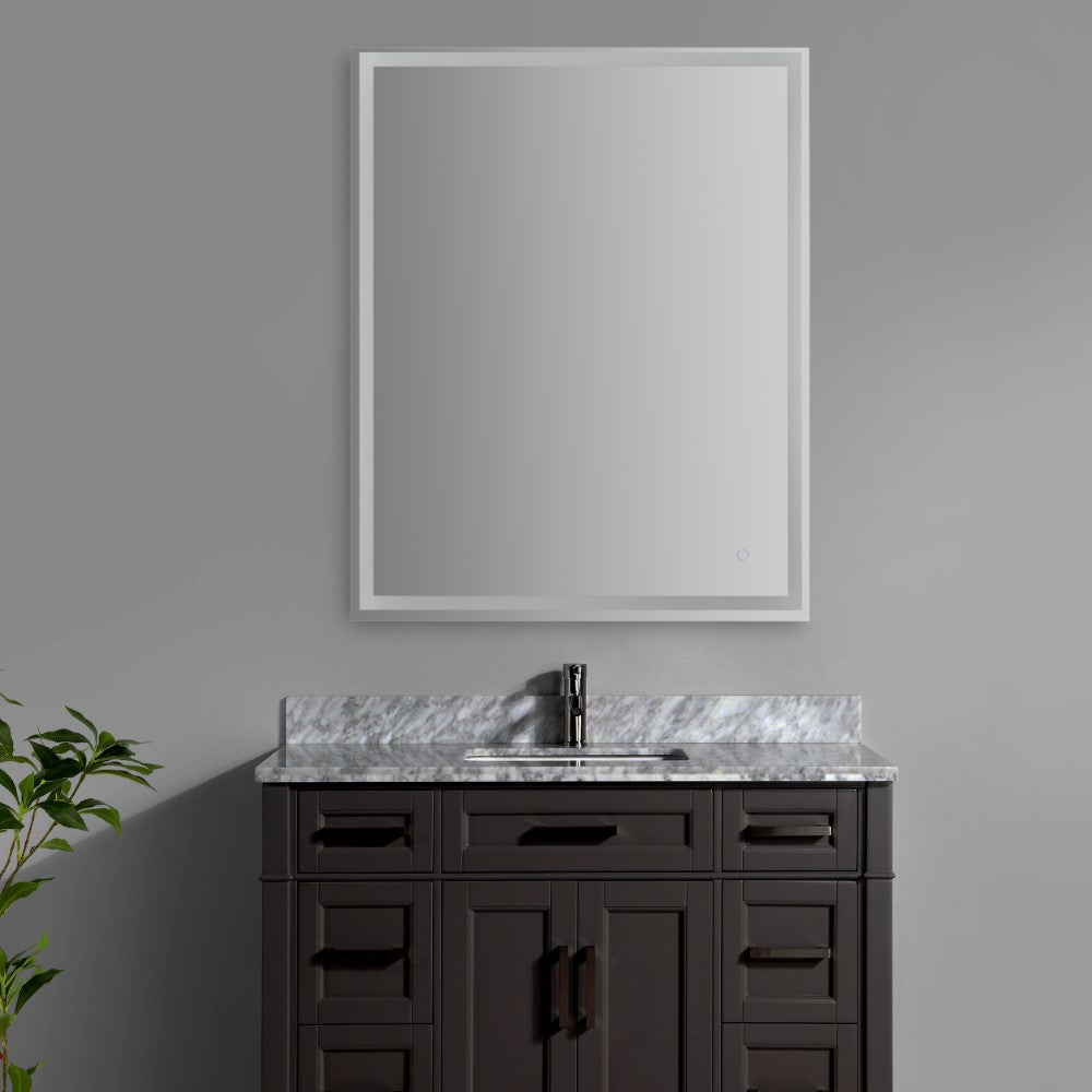 Mike Rectangular Frameless Anti-Fog Aluminum Front/Back-lit Tri-color LED Bathroom Vanity Mirror with Smart Touch Control