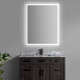 Mike Rectangular Frameless Anti-Fog Aluminum Front/Back-lit Tri-color LED Bathroom Vanity Mirror with Smart Touch Control