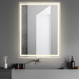 Mike Rectangular Frameless Anti-Fog Aluminum Front/Back-lit Tri-color LED Bathroom Vanity Mirror with Smart Touch Control