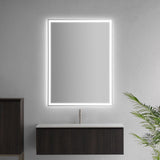 Mike Rectangular Frameless Anti-Fog Aluminum Front/Back-lit Tri-color LED Bathroom Vanity Mirror with Smart Touch Control