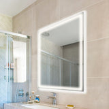 Mike Rectangular Frameless Anti-Fog Aluminum Front/Back-lit Tri-color LED Bathroom Vanity Mirror with Smart Touch Control