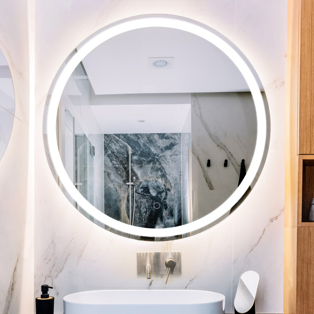 Sammy 27" Round Frameless Anti-Fog LED Vanity Mirror
