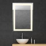 Jim Rectangular Frameless Anti-Fog Aluminum Front-lit Tri-color LED Bathroom Vanity Mirror with Smart Touch Control