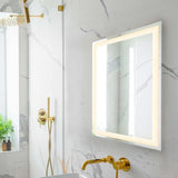 Jim Rectangular Frameless Anti-Fog Aluminum Front-lit Tri-color LED Bathroom Vanity Mirror with Smart Touch Control
