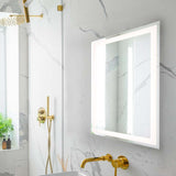 Jim Rectangular Frameless Anti-Fog Aluminum Front-lit Tri-color LED Bathroom Vanity Mirror with Smart Touch Control