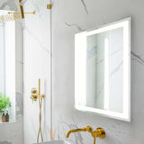Jim Rectangular Frameless Anti-Fog Aluminum Front-lit Tri-color LED Bathroom Vanity Mirror with Smart Touch Control