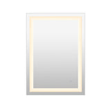 Jim Rectangular Frameless Anti-Fog Aluminum Front-lit Tri-color LED Bathroom Vanity Mirror with Smart Touch Control