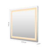 Jim Rectangular Frameless Anti-Fog Aluminum Front-lit Tri-color LED Bathroom Vanity Mirror with Smart Touch Control