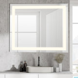 Jim Rectangular Frameless Anti-Fog Aluminum Front-lit Tri-color LED Bathroom Vanity Mirror with Smart Touch Control