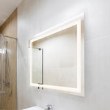 Jim Rectangular Frameless Anti-Fog Aluminum Front-lit Tri-color LED Bathroom Vanity Mirror with Smart Touch Control