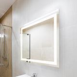 Jim Rectangular Frameless Anti-Fog Aluminum Front-lit Tri-color LED Bathroom Vanity Mirror with Smart Touch Control