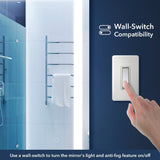 Jim Rectangular Frameless Anti-Fog Aluminum Front-lit Tri-color LED Bathroom Vanity Mirror with Smart Touch Control