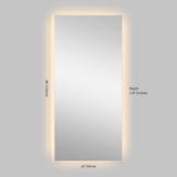Paige Rectangular Frameless Anti-Fog Aluminum Back-lit Tri-color LED Bathroom Vanity Mirror with Smart Touch Control